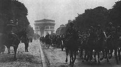 Versailles revenged! German troops parade through the Arc de Triomphe after the fall of Paris on the 14th June 1940.