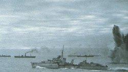 A convoy battle rages in the Atlantic against one of the 'Wolfpacks'.